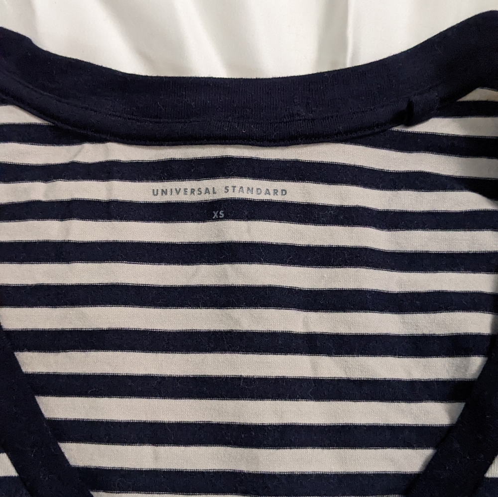 Navy stripe Universal Standard V Rex T-Shirt - Picture 2 of 3